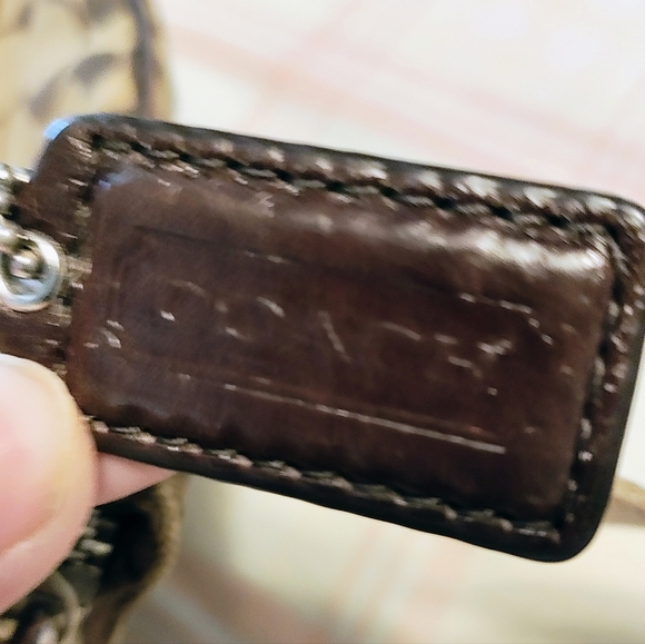 Coach "Legacy Signature Stripe Swingpack" Crossbody Bag Khaki Brown Purse! - Picture 4 of 11